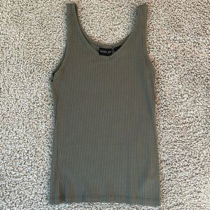 Rachel Zoe Green Ribbed Tank Top